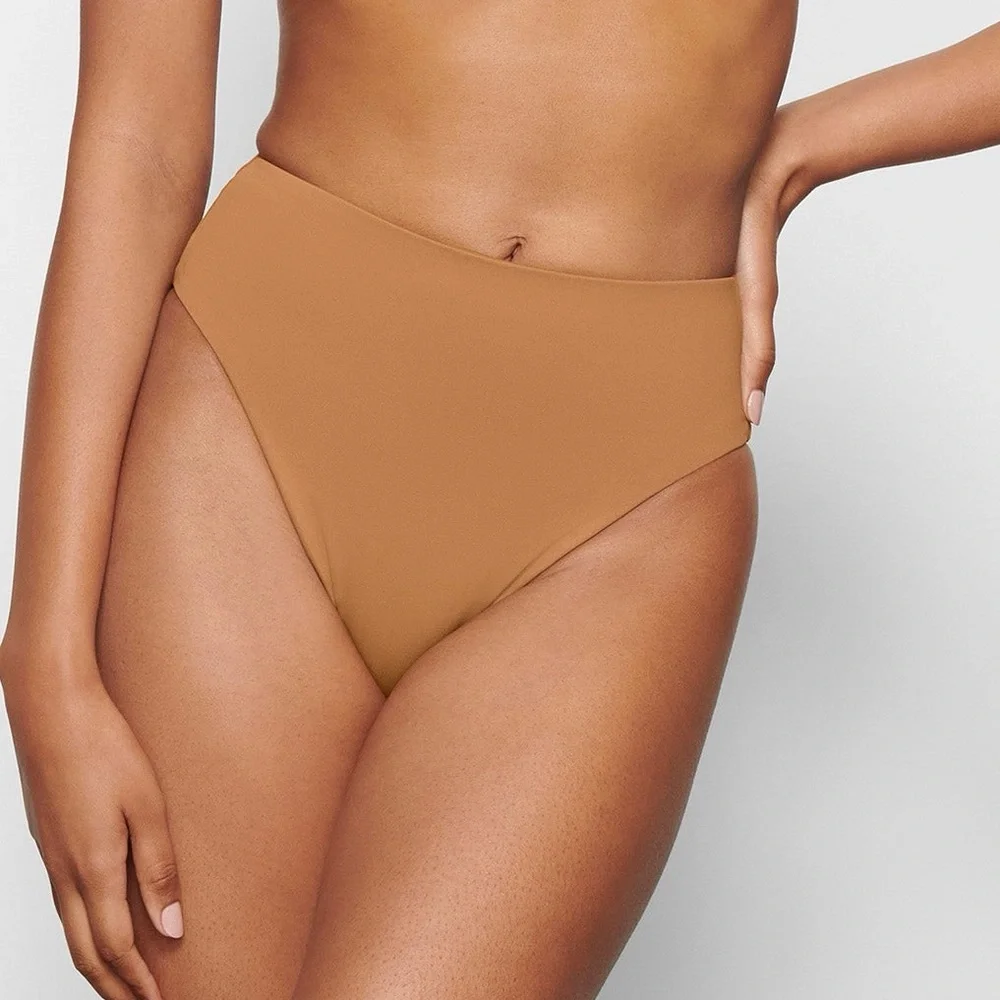 Skims Mid Waist Swim Bottoms | Color: Almond